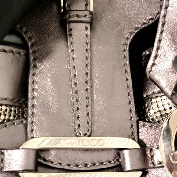RARE JIMMY CHOO Liquid Silver Mesh Tam Tote - Picture 11 of 16